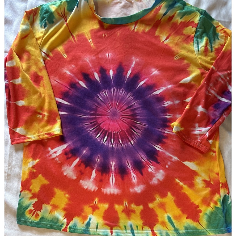 Tie Dye T Shirt Mens XXL Multicolor Sunburst Psychedelic Short Sleeve Tee